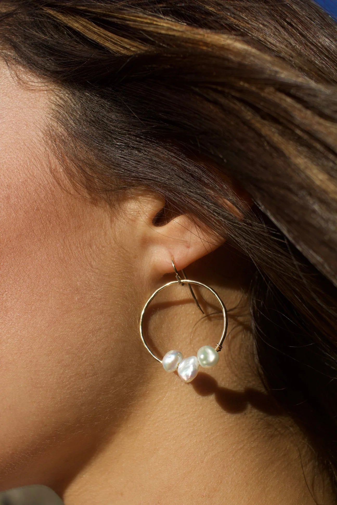 TOA Freshwater Keshi Pearl Hoop