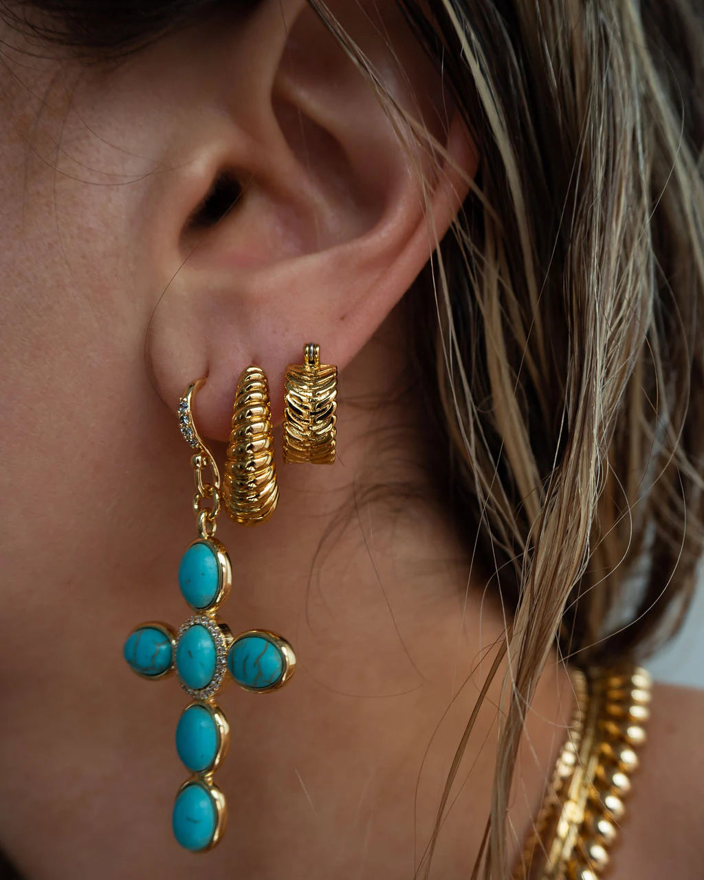 LAJ Ridged Marbella Hoops