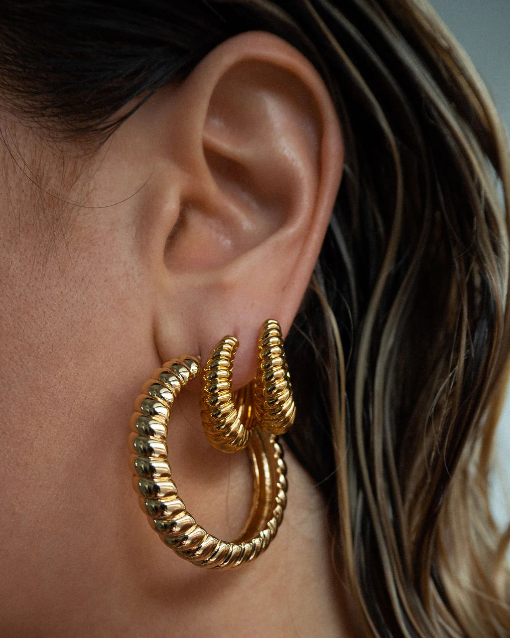 LAJ Ridged Marbella Hoops