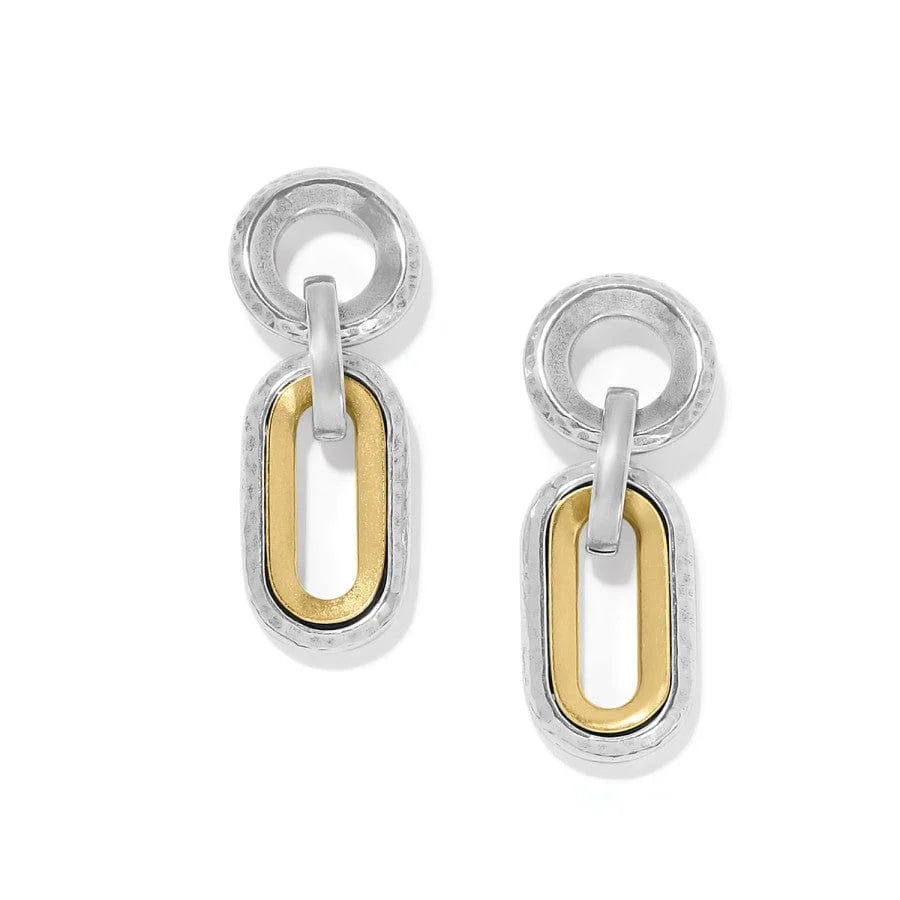 BRI Medici Two Tone Link Post Drop Earrings