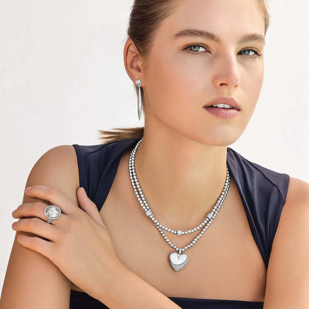 BRI Meridian Petite Wave Heart Necklace
