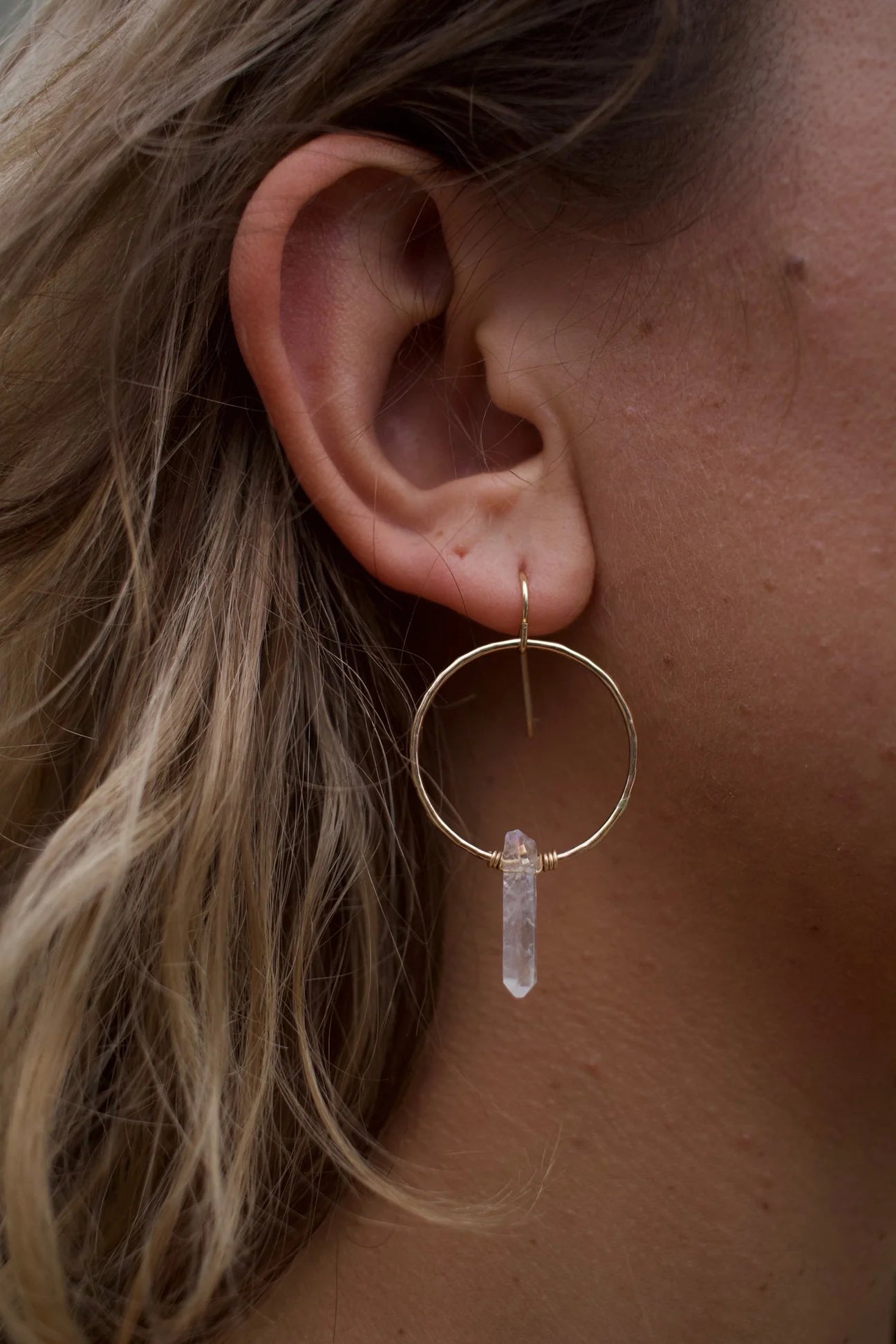 TOA Mini Crystal Quartz Hoops