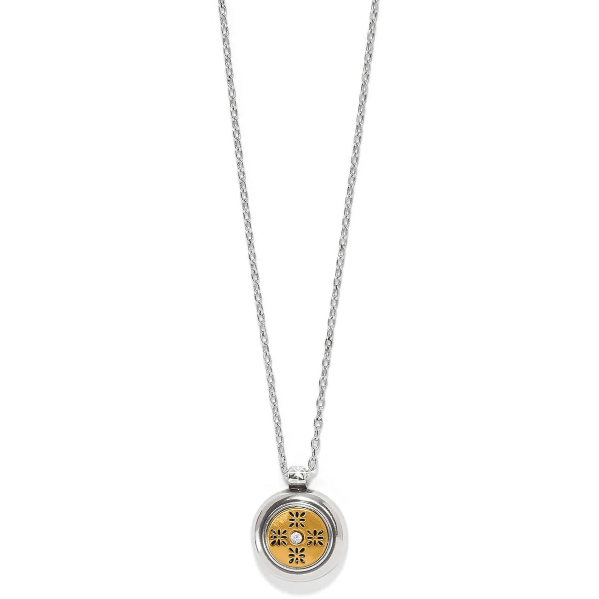 BRI Mosaic Round Two Tone Mini Necklace