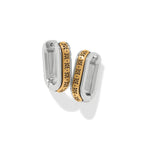 BRI Mosaic Two Tone Hinged Hoop Earrings