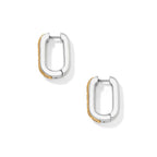 BRI Mosaic Two Tone Hinged Hoop Earrings