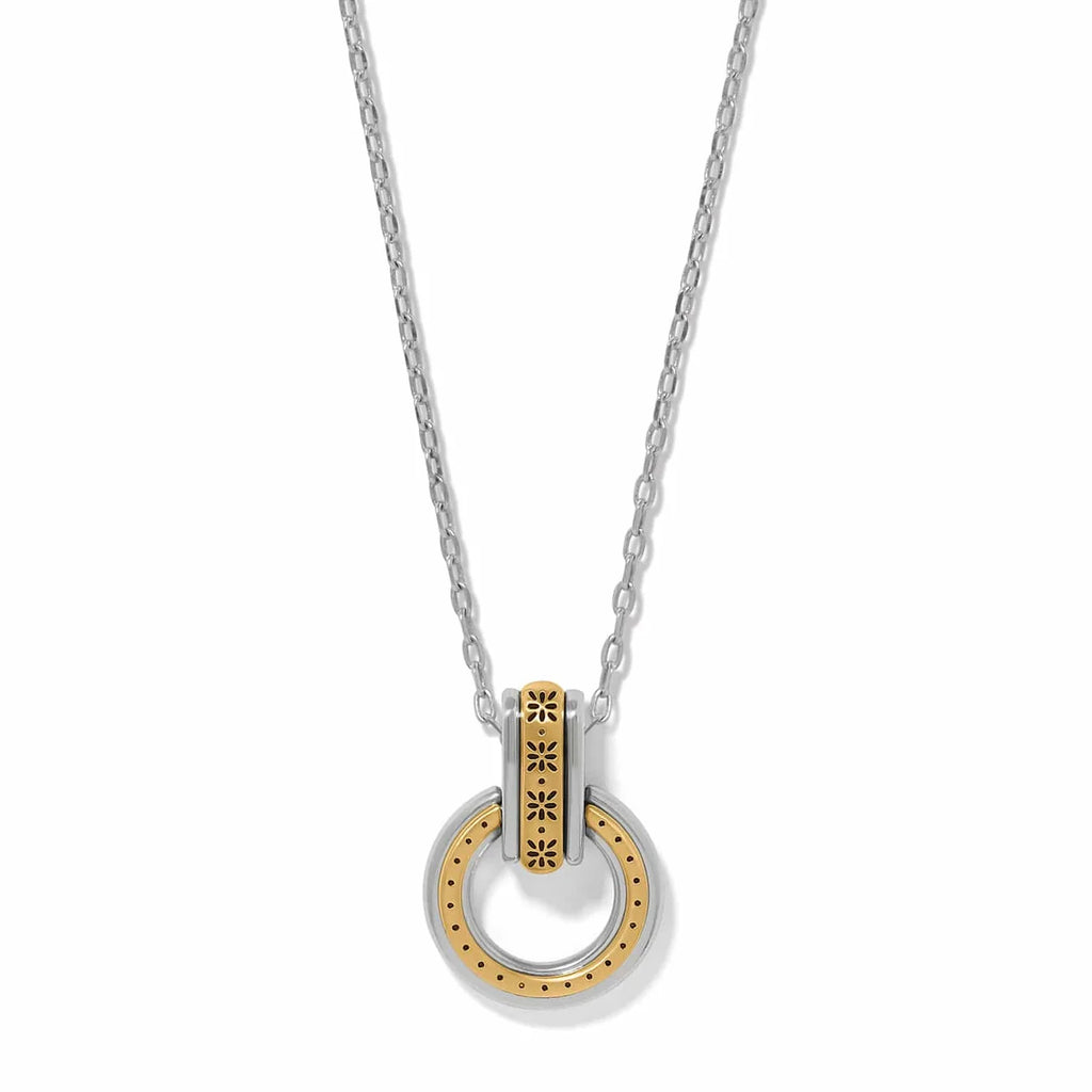 BRI Mosaic Two Tone Link Ring Necklace