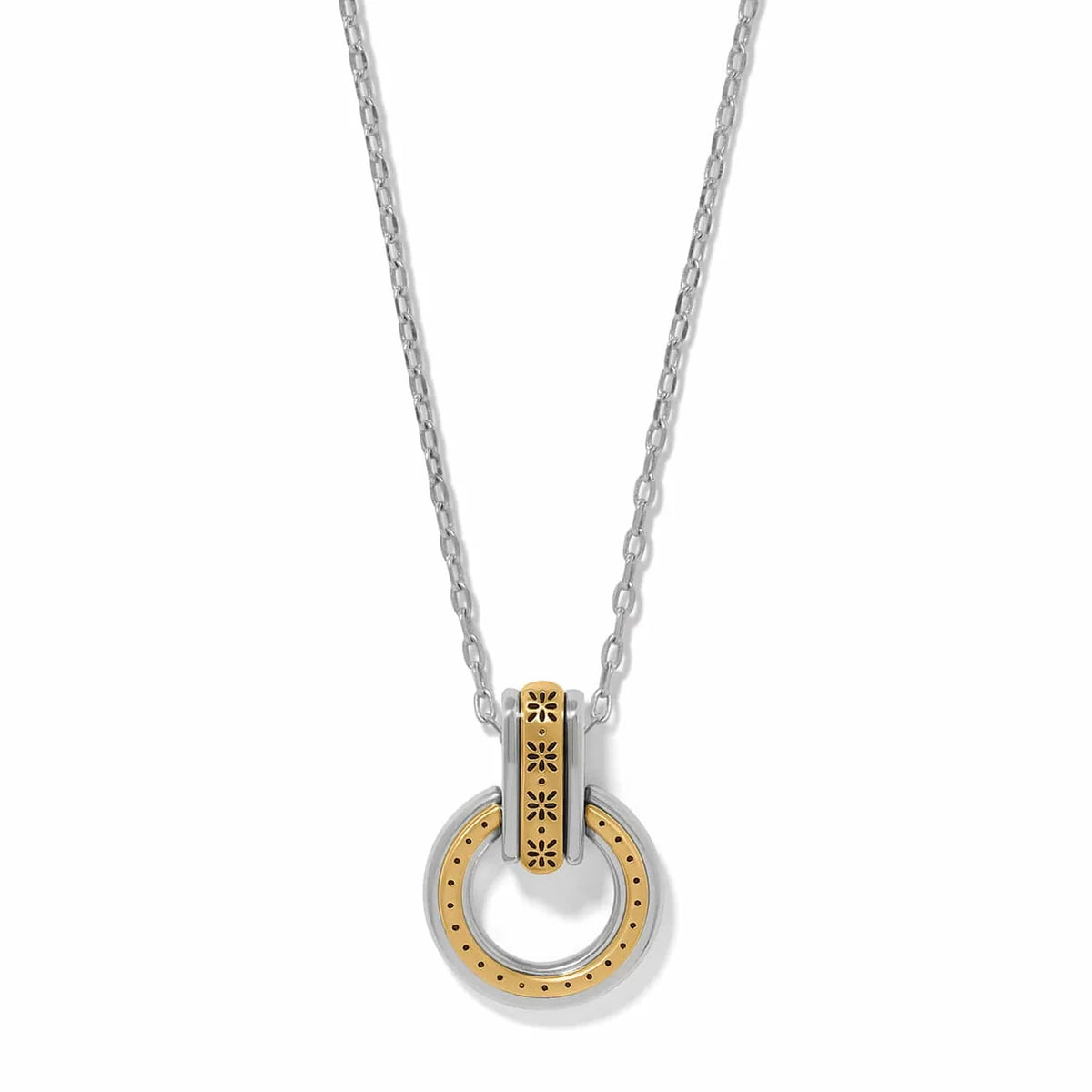 BRI Mosaic Two Tone Link Ring Necklace