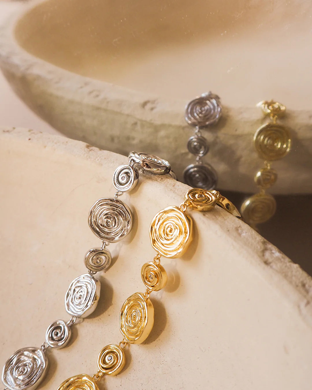 LAJ Rosette Coil Link Bracelet