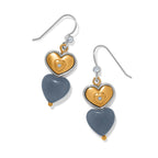 BRI One Heart Duo Heart French Wire Earrings