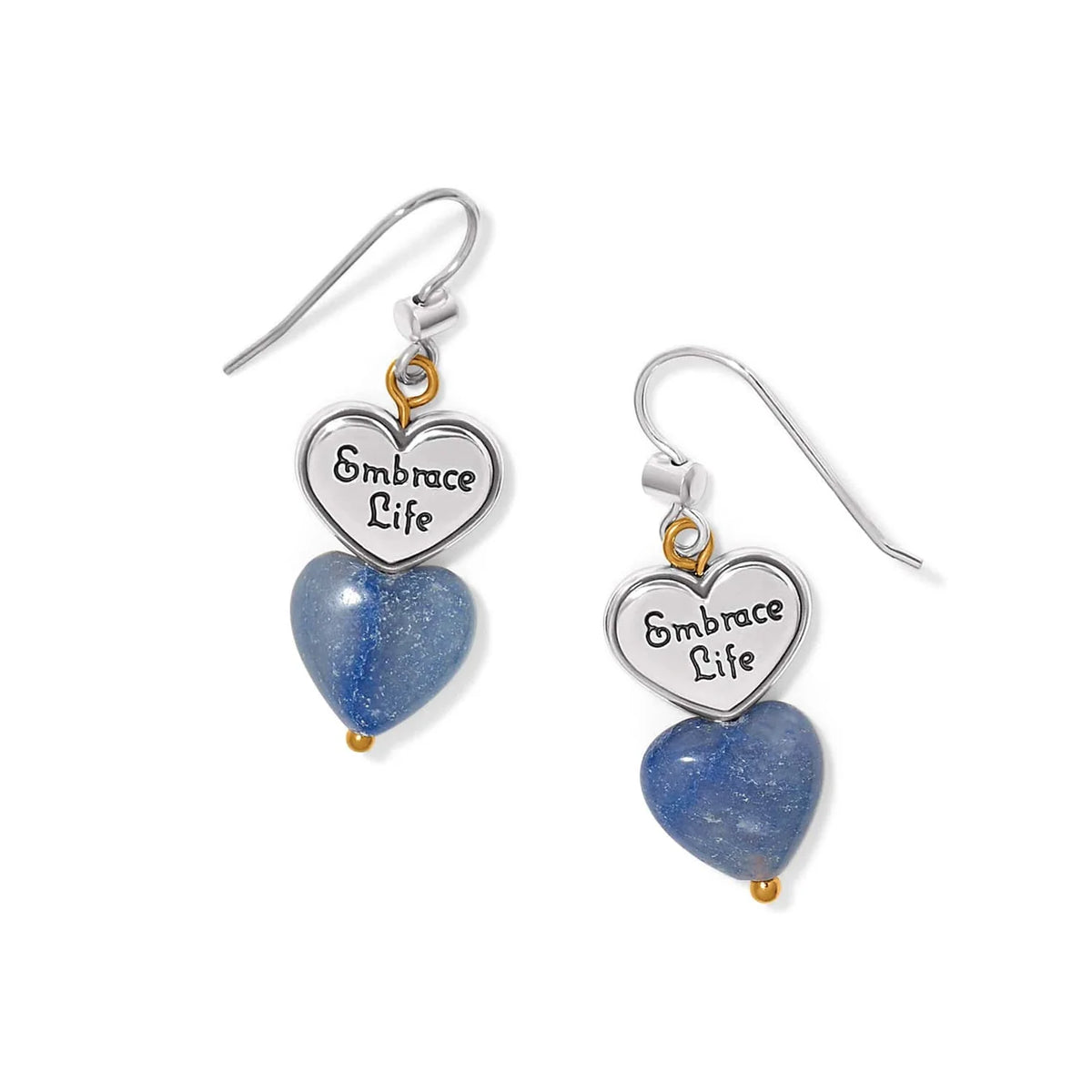 BRI One Heart Duo Heart French Wire Earrings