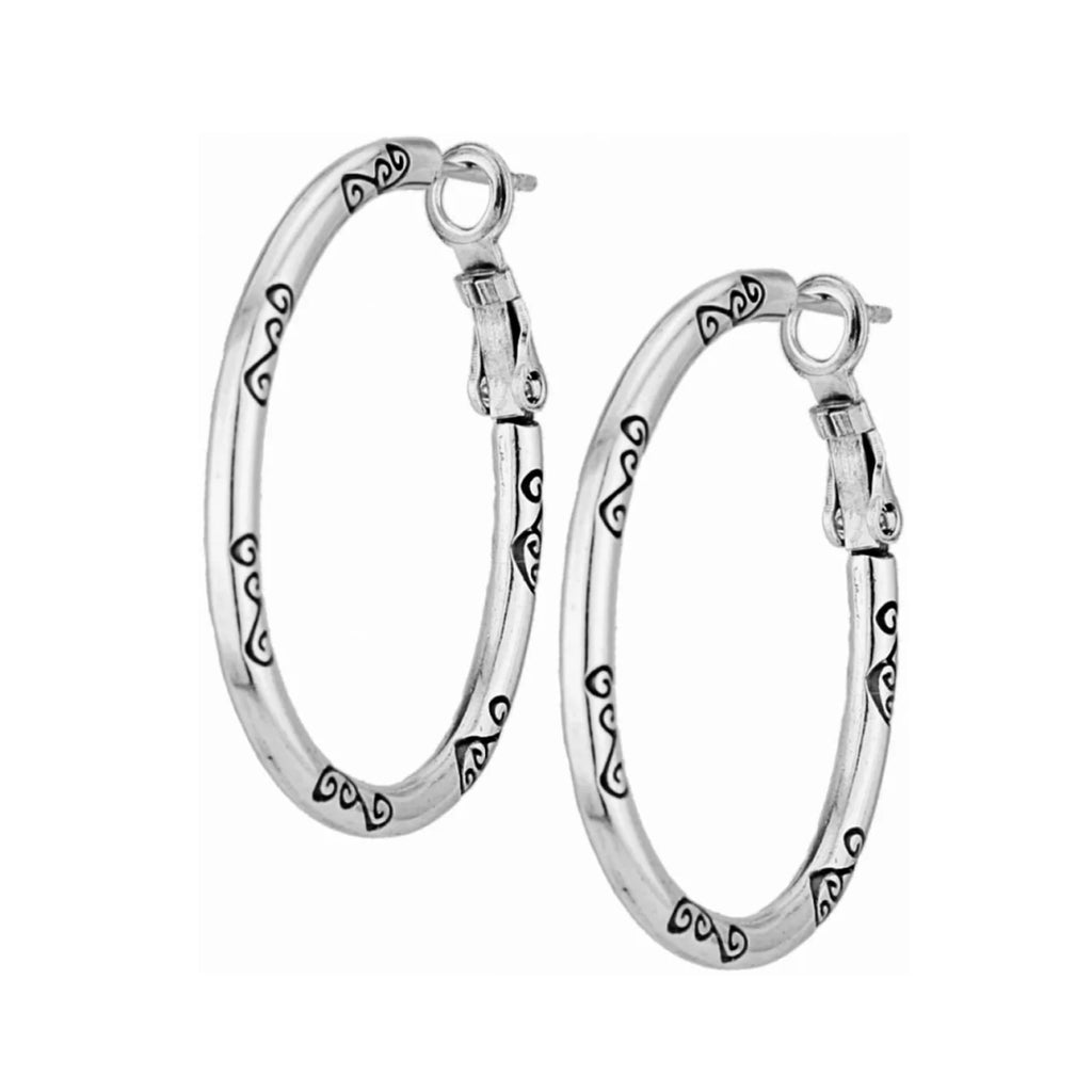 BRI Oval Hoop Charm Earrings