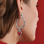 BRI Oval Hoop Charm Earrings