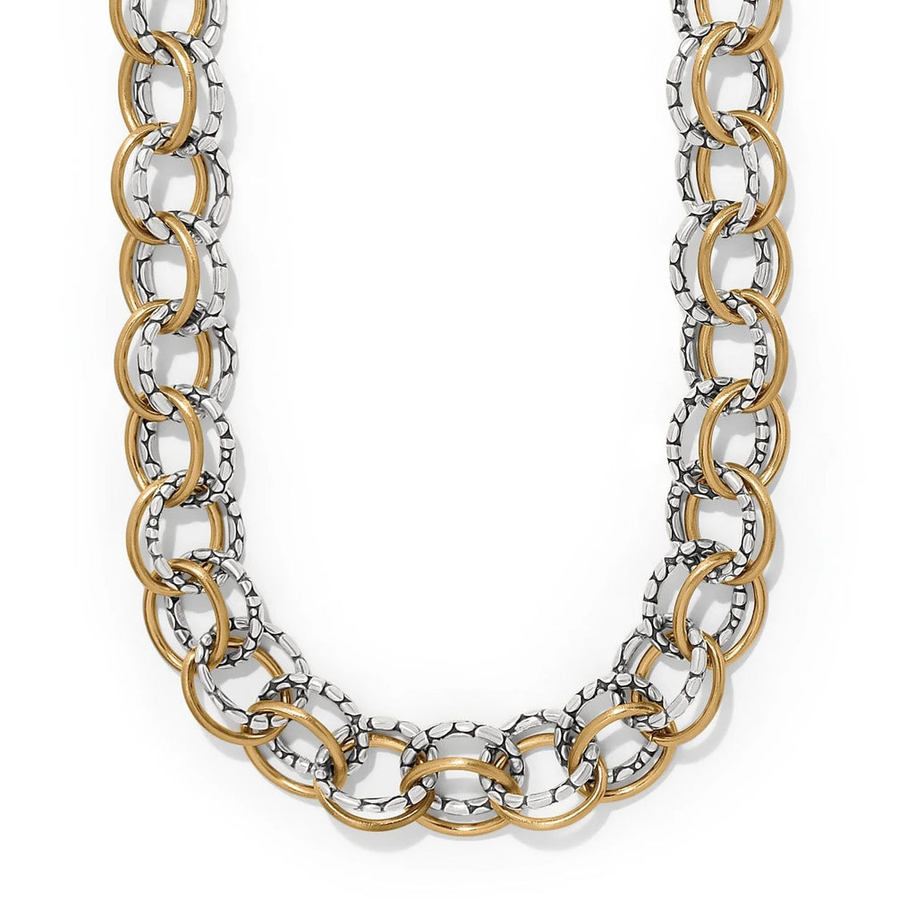 BRI Pebble Link Two Tone Necklace