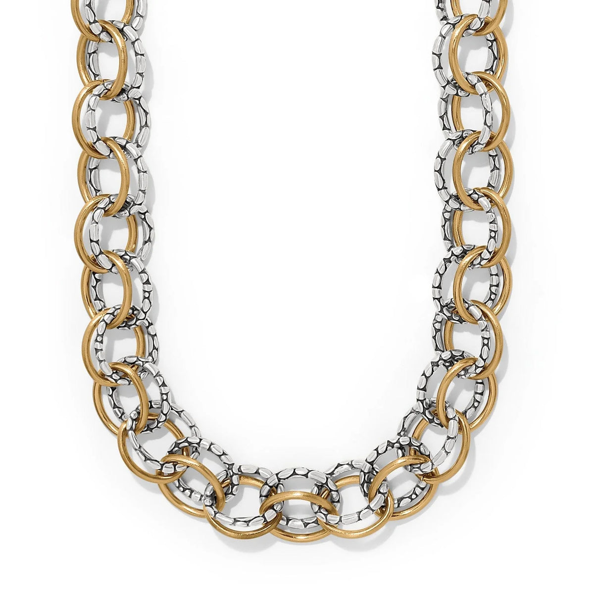 BRI Pebble Link Two Tone Necklace