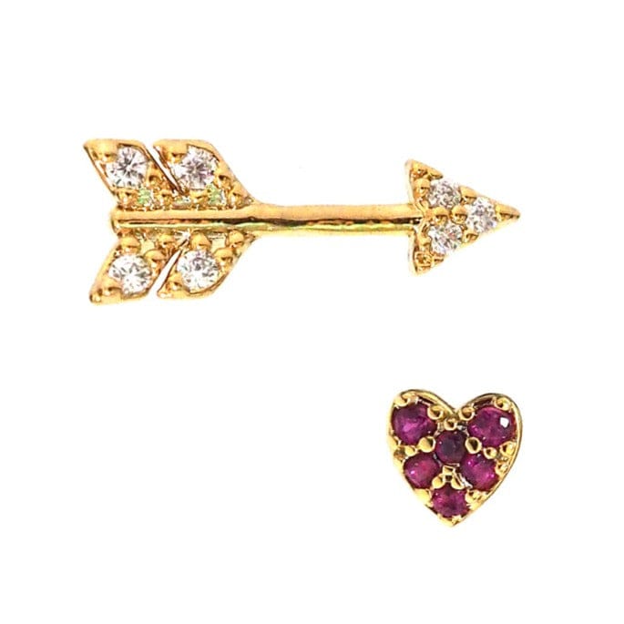 Tai TE-1222 Arrow and Heart Studs
