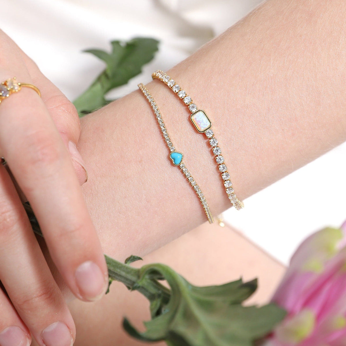 Tai 925 SMB-4 Heart Tennis Bracelet