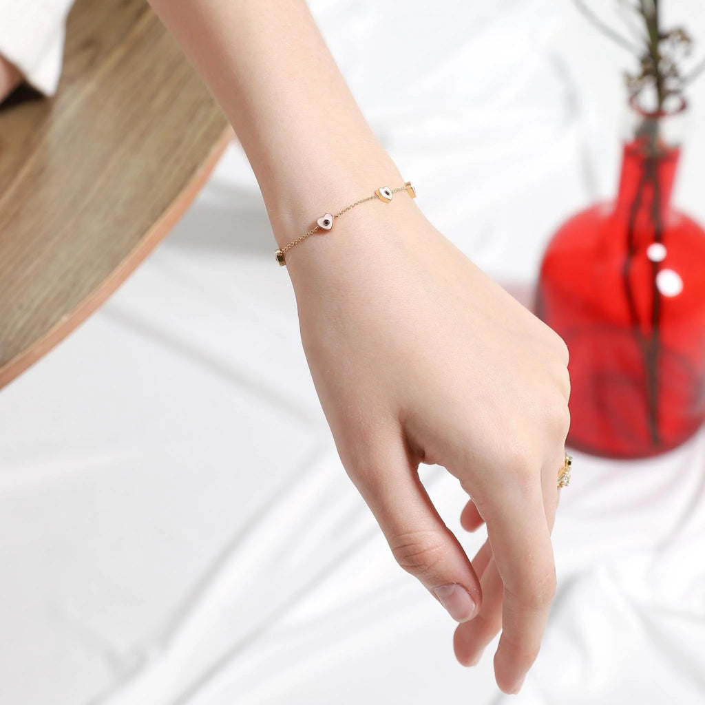 Tai TB-2816 Enamel Heart Bracelet
