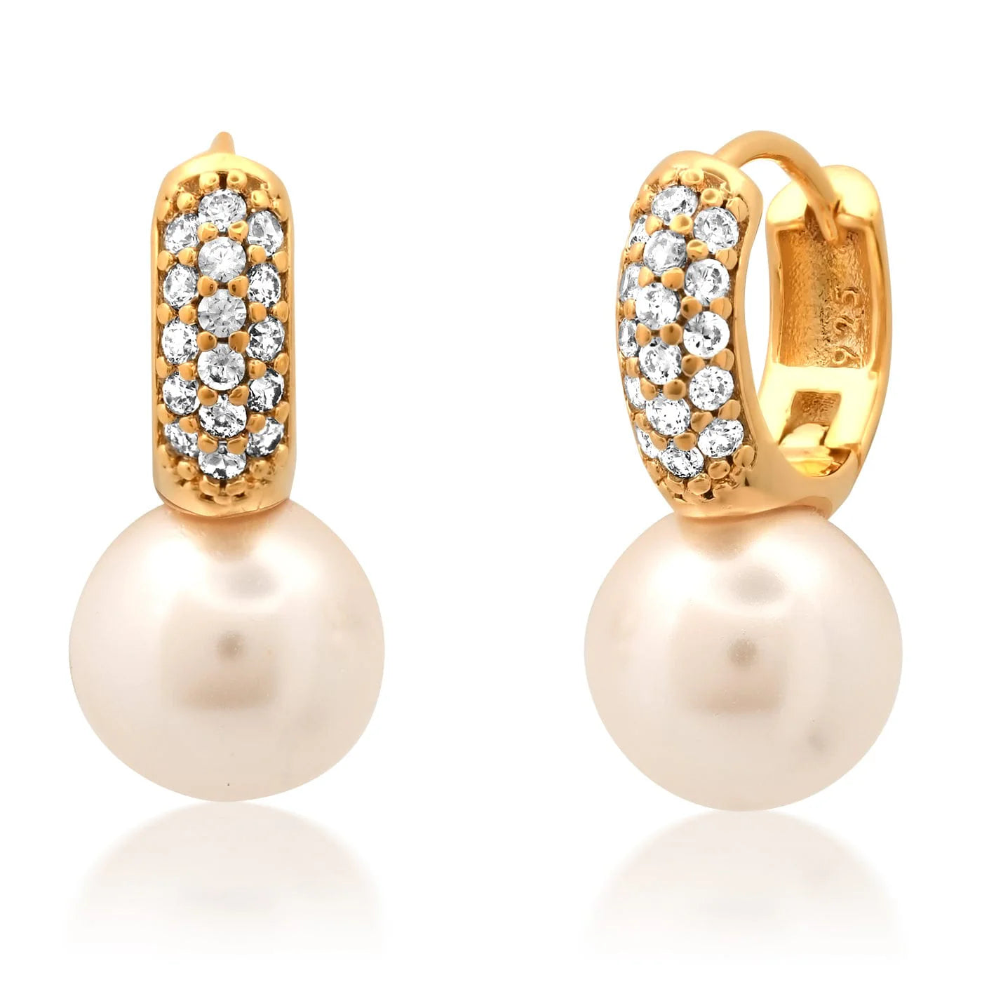 Tai 925 SAE-0198 CZ Pearl Huggies