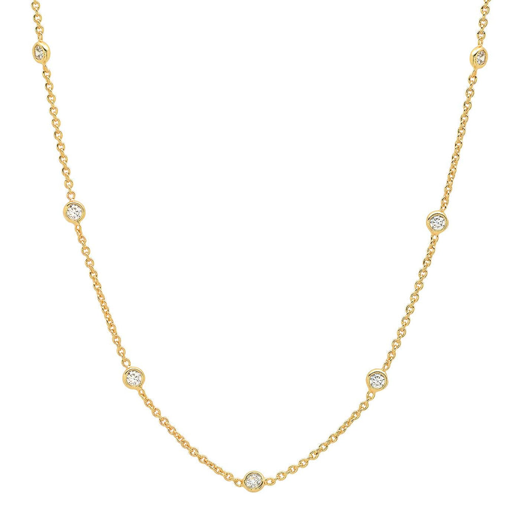 Tai TN-2308 CZ Station Necklace