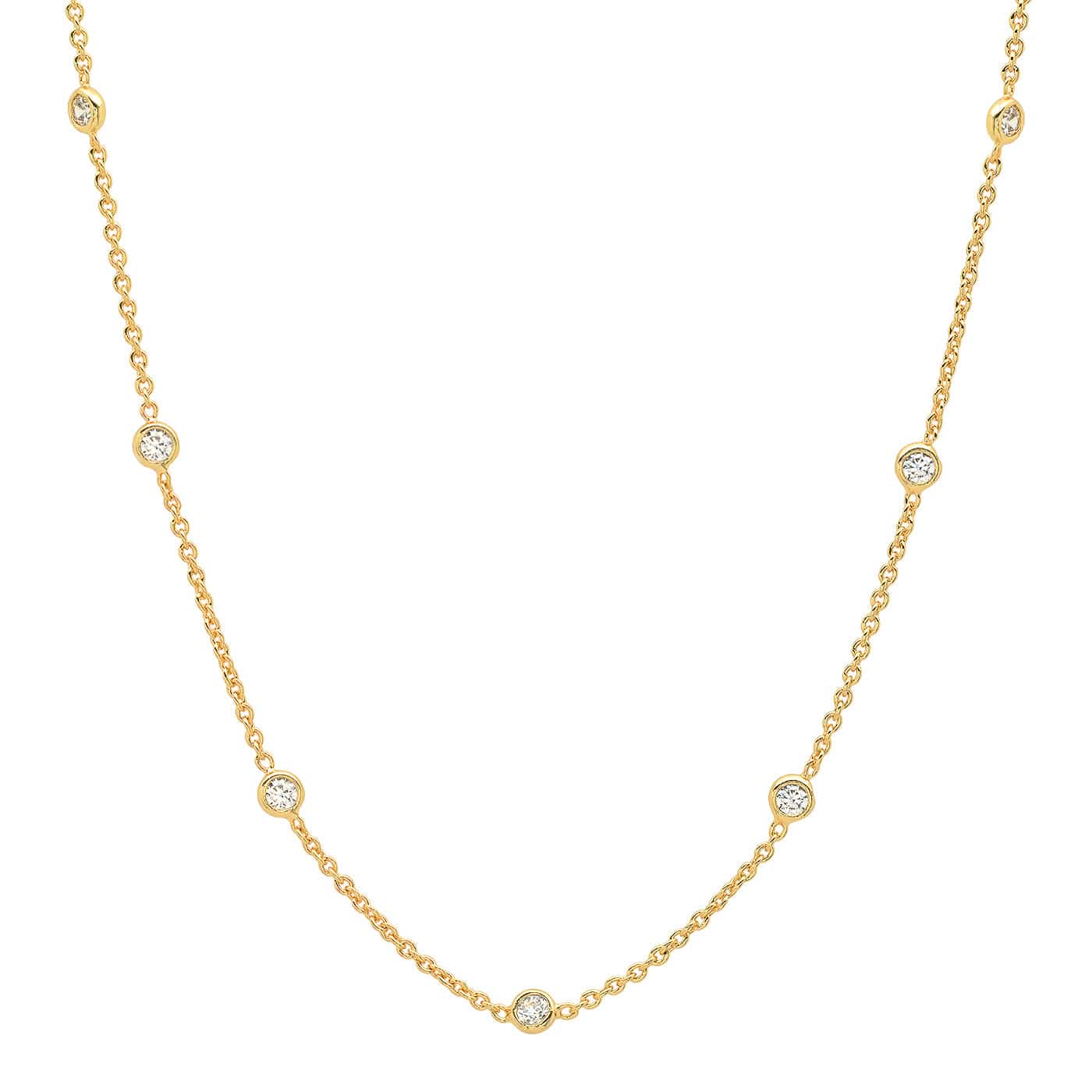 Tai TN-2308 CZ Station Necklace