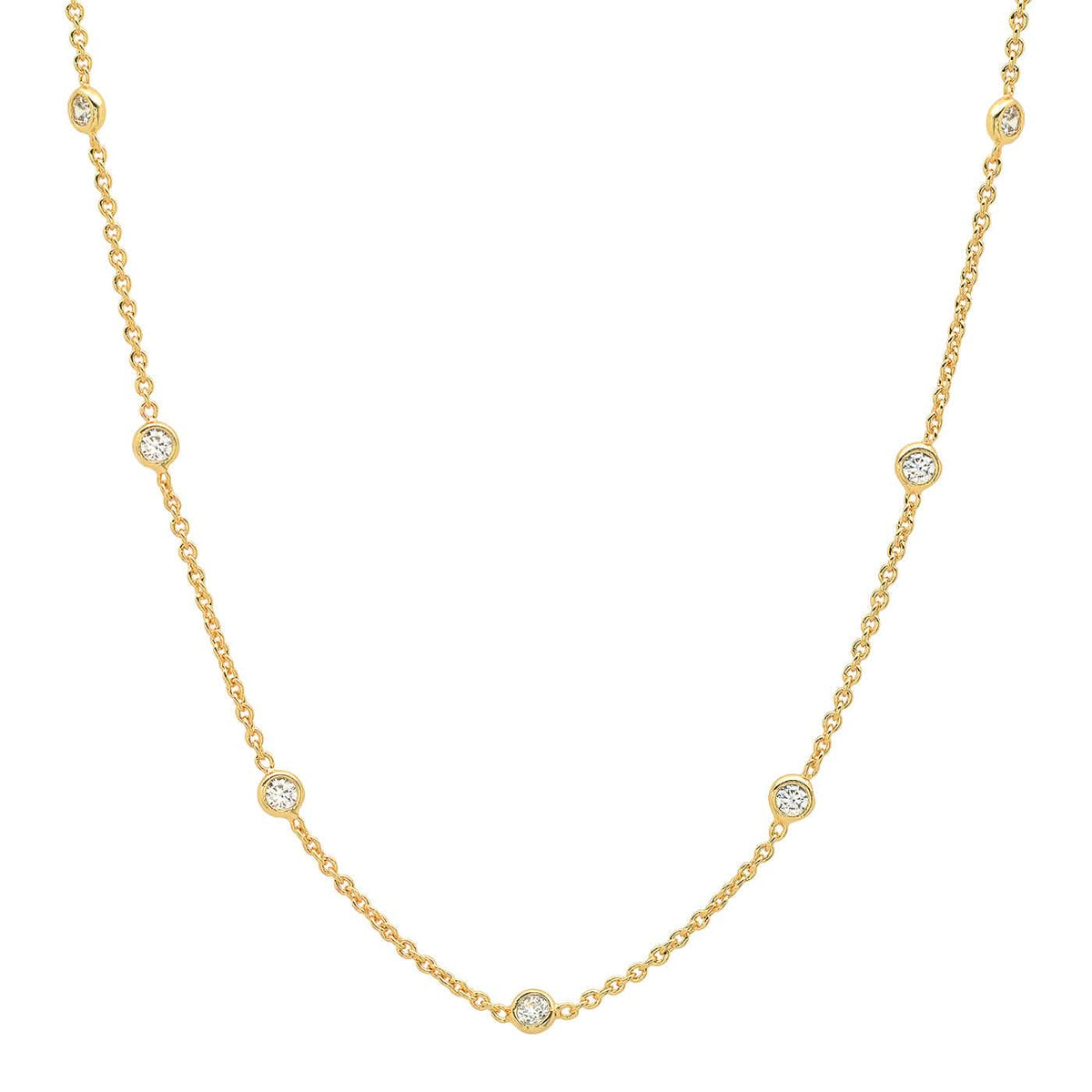 Tai TN-2308 CZ Station Necklace