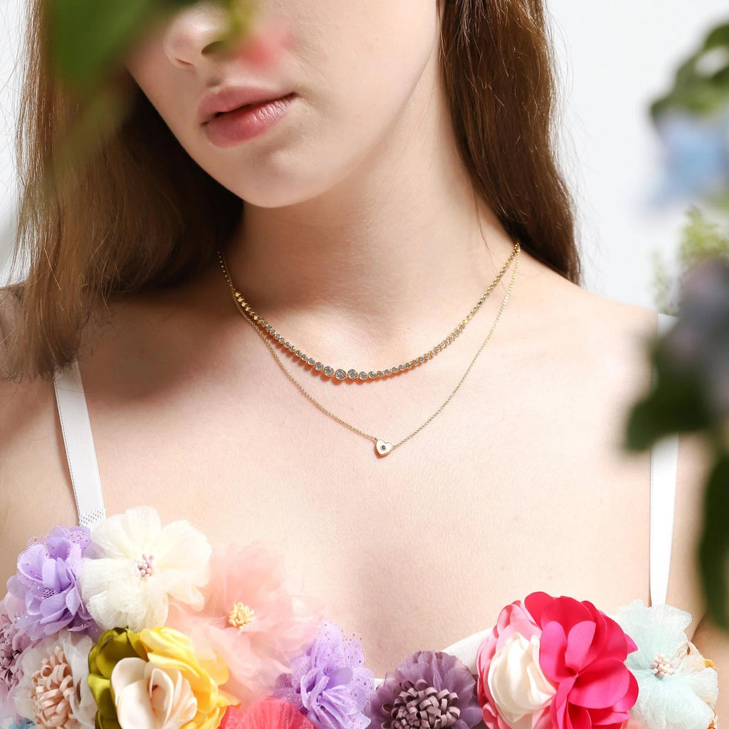 Tai TN-2820 Enamel Heart Necklace