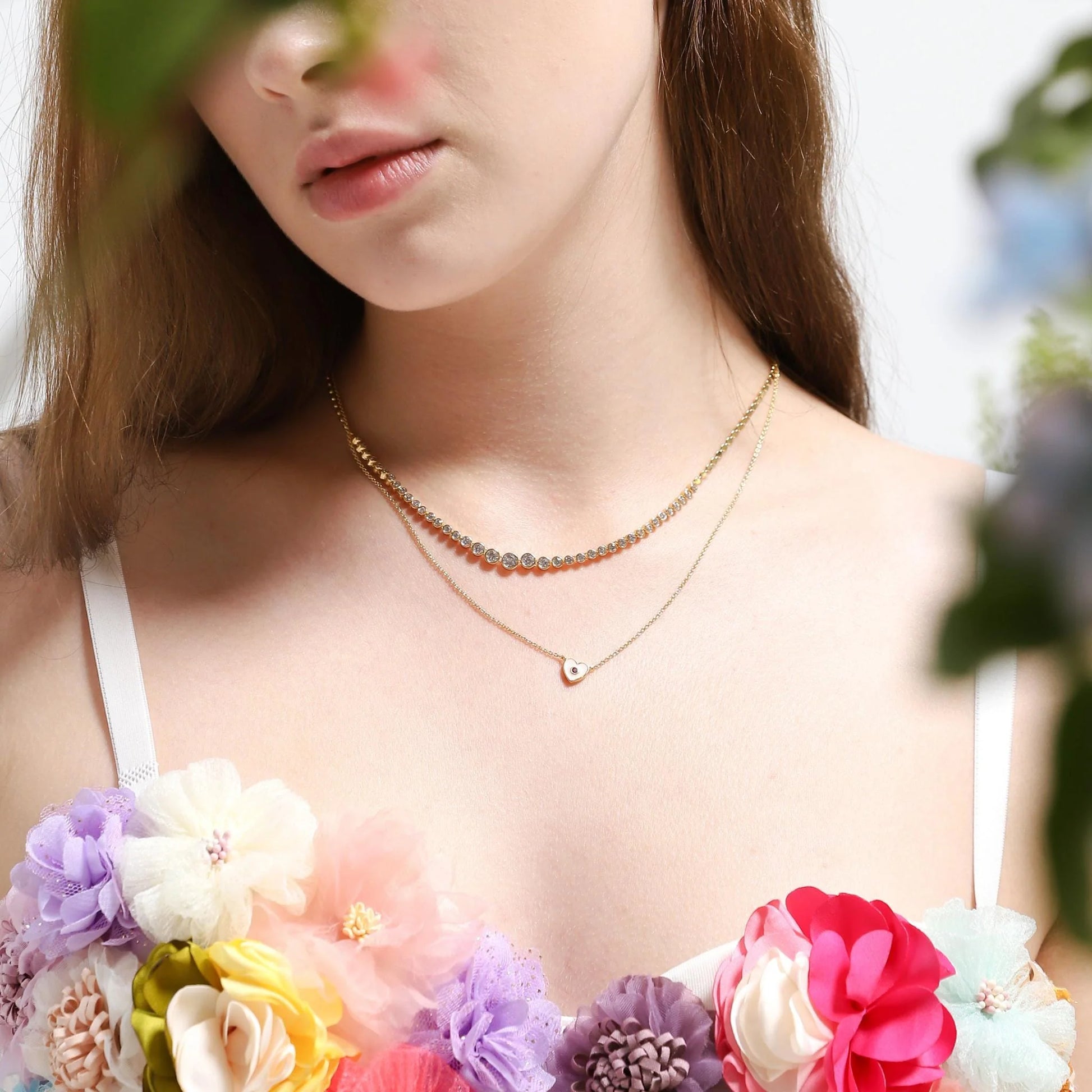 Tai TN-2820 Enamel Heart Necklace