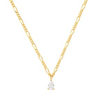 Tai TN-4626 Figaro Chain with CZ Pendant