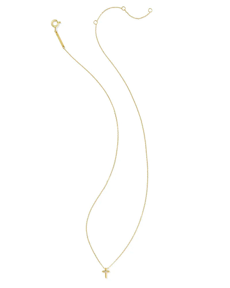 KS 14k Diamond Accent Cross Necklace