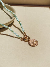 Load image into Gallery viewer, Turquoise Beaded Coin Necklace
