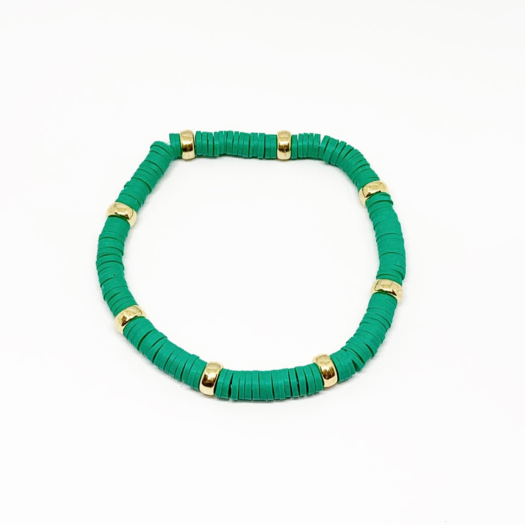 Green Disc Beaded Bracelet