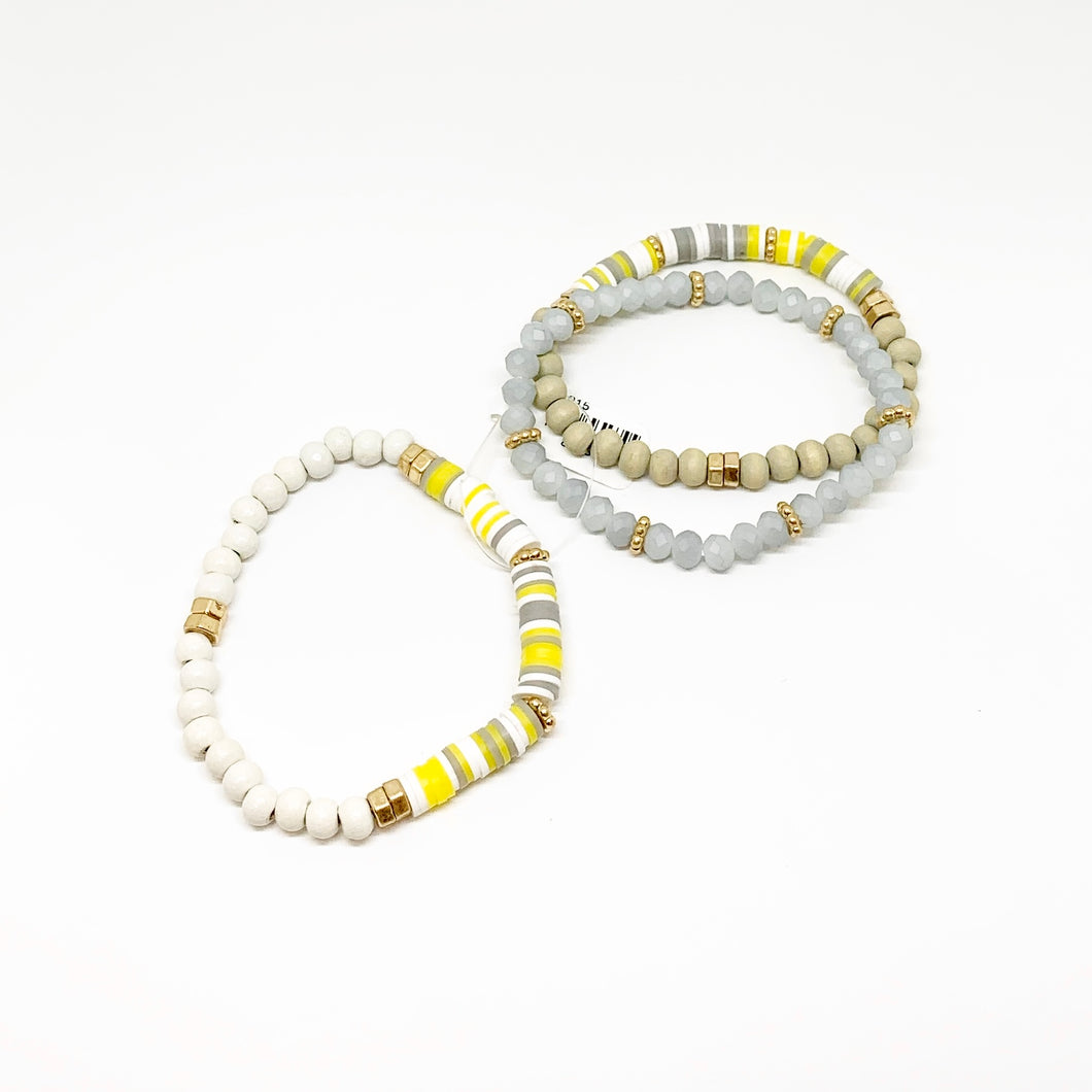 Multi Color Beaded Bracelet set of 3