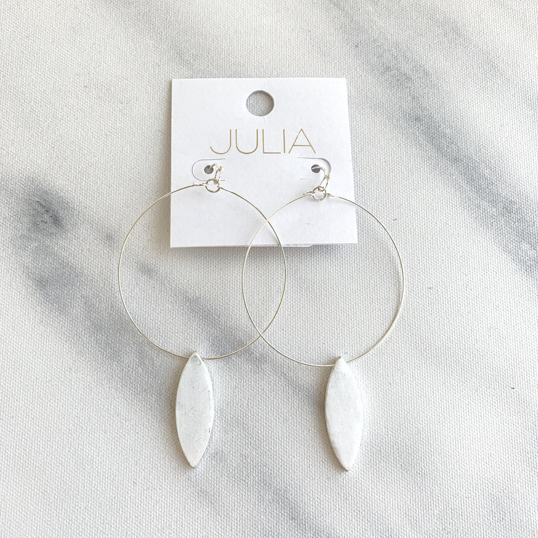Thin Hoops with Hanging Accent