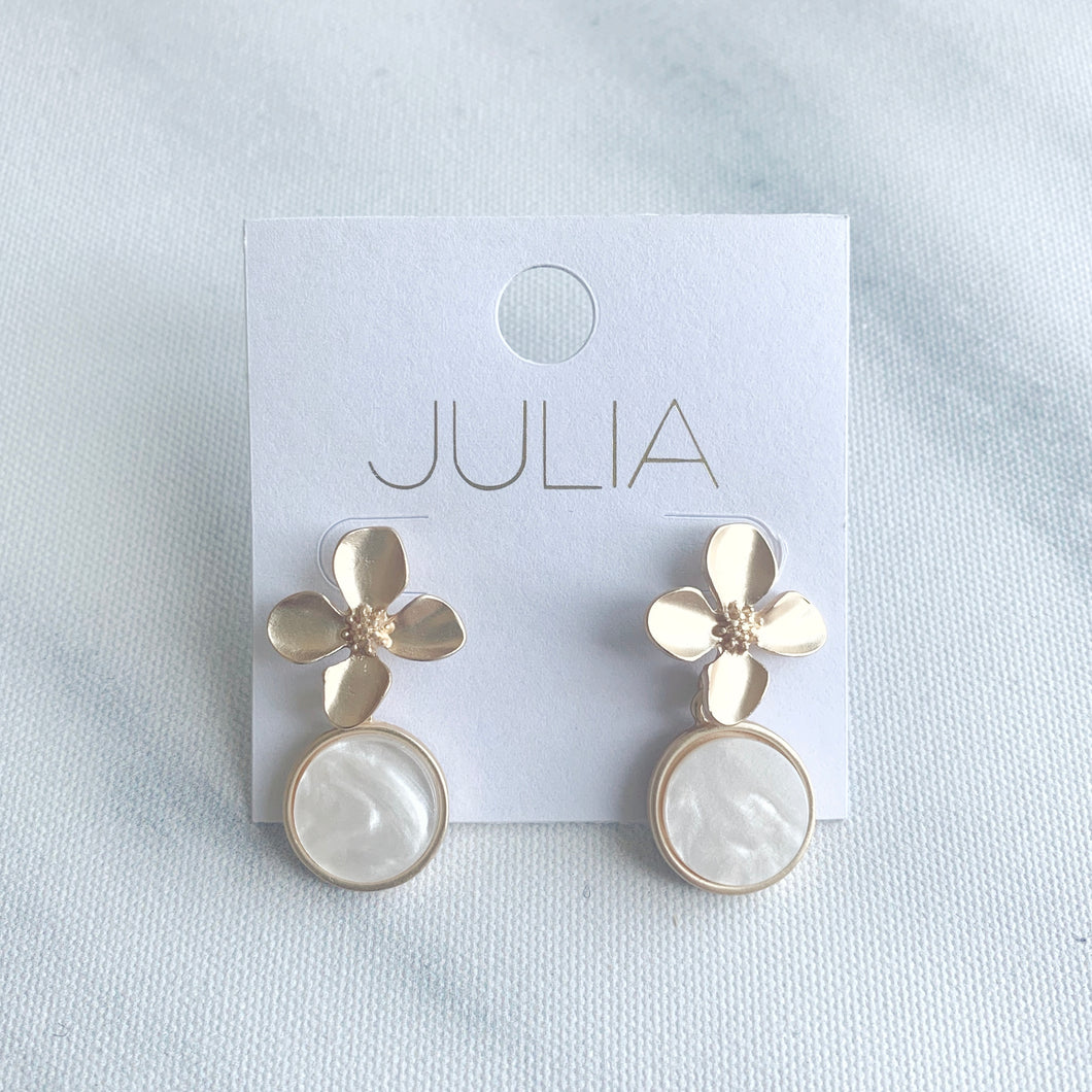 Talia Flower Pearl Accent Earrings
