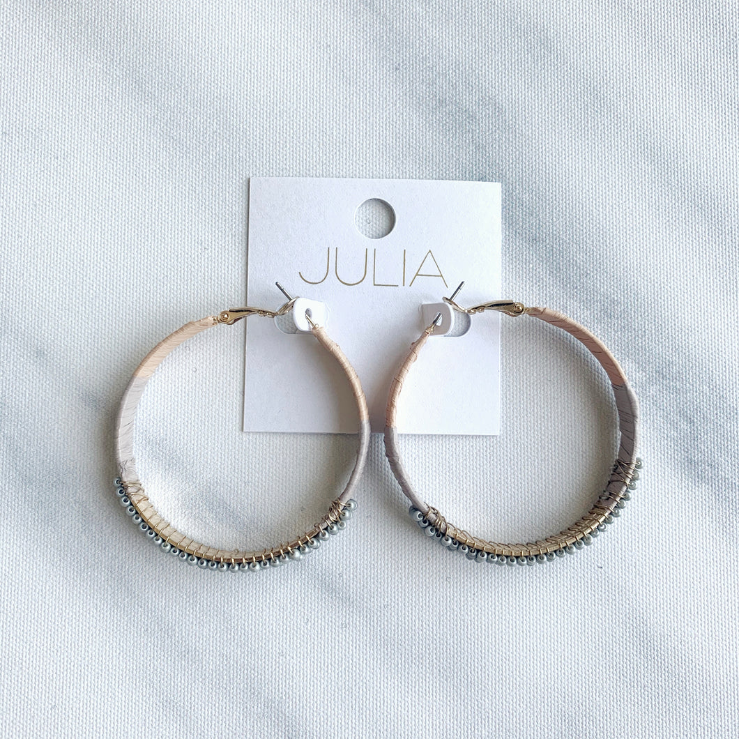 Landry Beaded Accent Hoops
