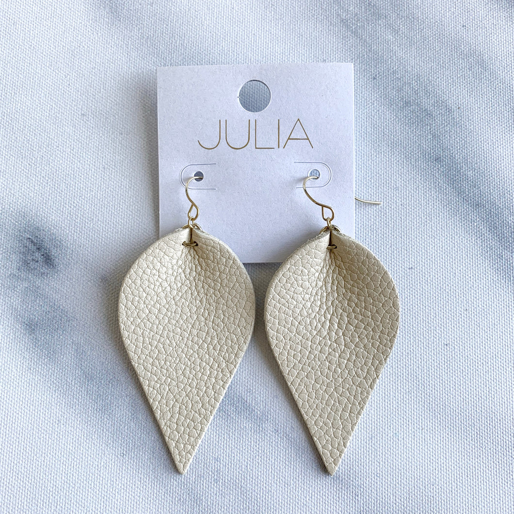 Jolie Leather Leaf Earrings