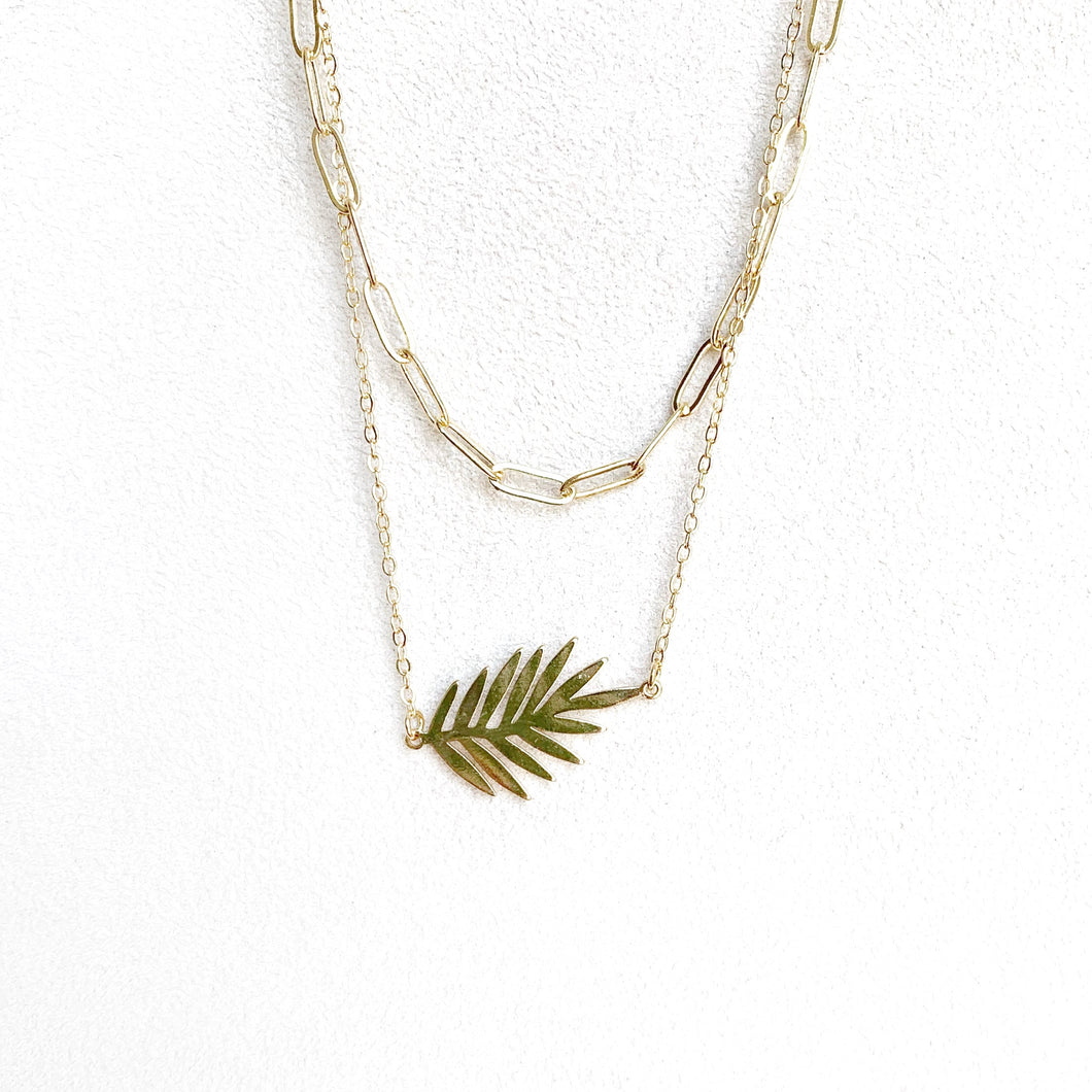 Getty Layered Leaf Necklace