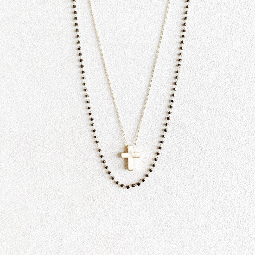 Blair Layered Cross Necklace