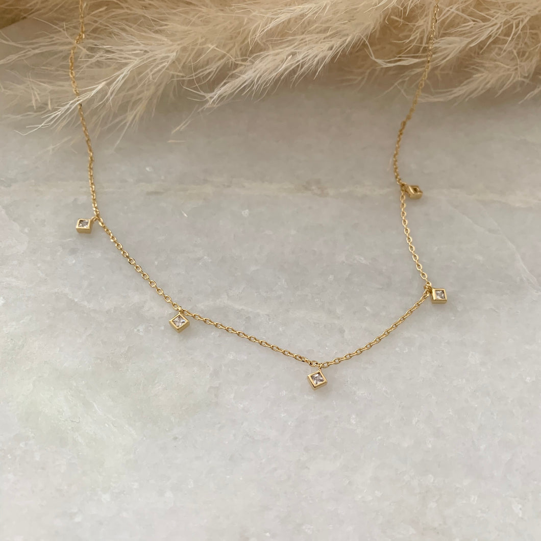 Dainty Square Charm Necklace