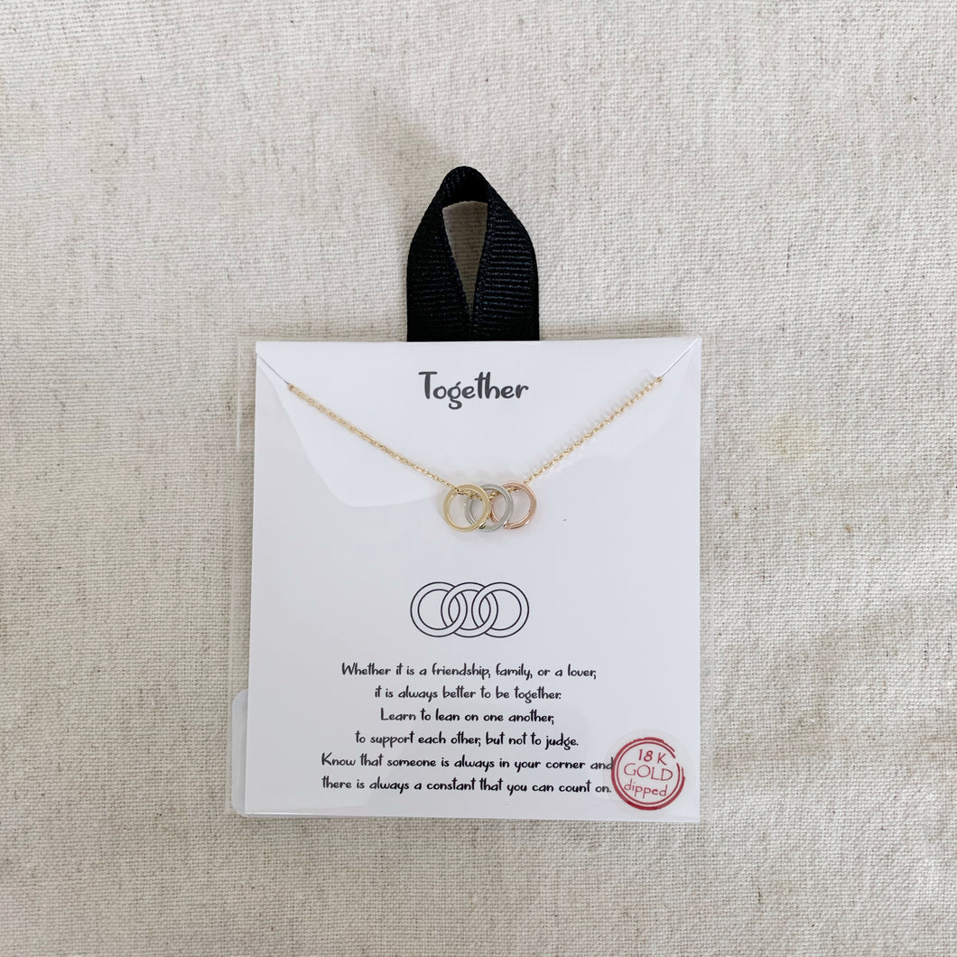 Together Triple Ring Charm Necklace
