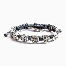 Load image into Gallery viewer, Benedictine Blessing Bracelet with Silver Medallions
