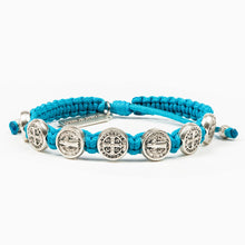 Load image into Gallery viewer, Benedictine Blessing Bracelet with Silver Medallions
